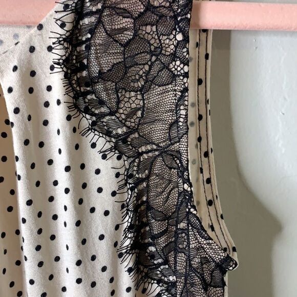 LOFT sleeveless blouse with lace embellishments and gather neckline - Picture 2 of 5